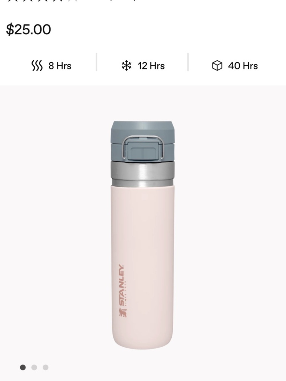 Stanley Quick Flip Go Bottle 24oz Rose Quartz